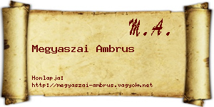 Megyaszai Ambrus névjegykártya